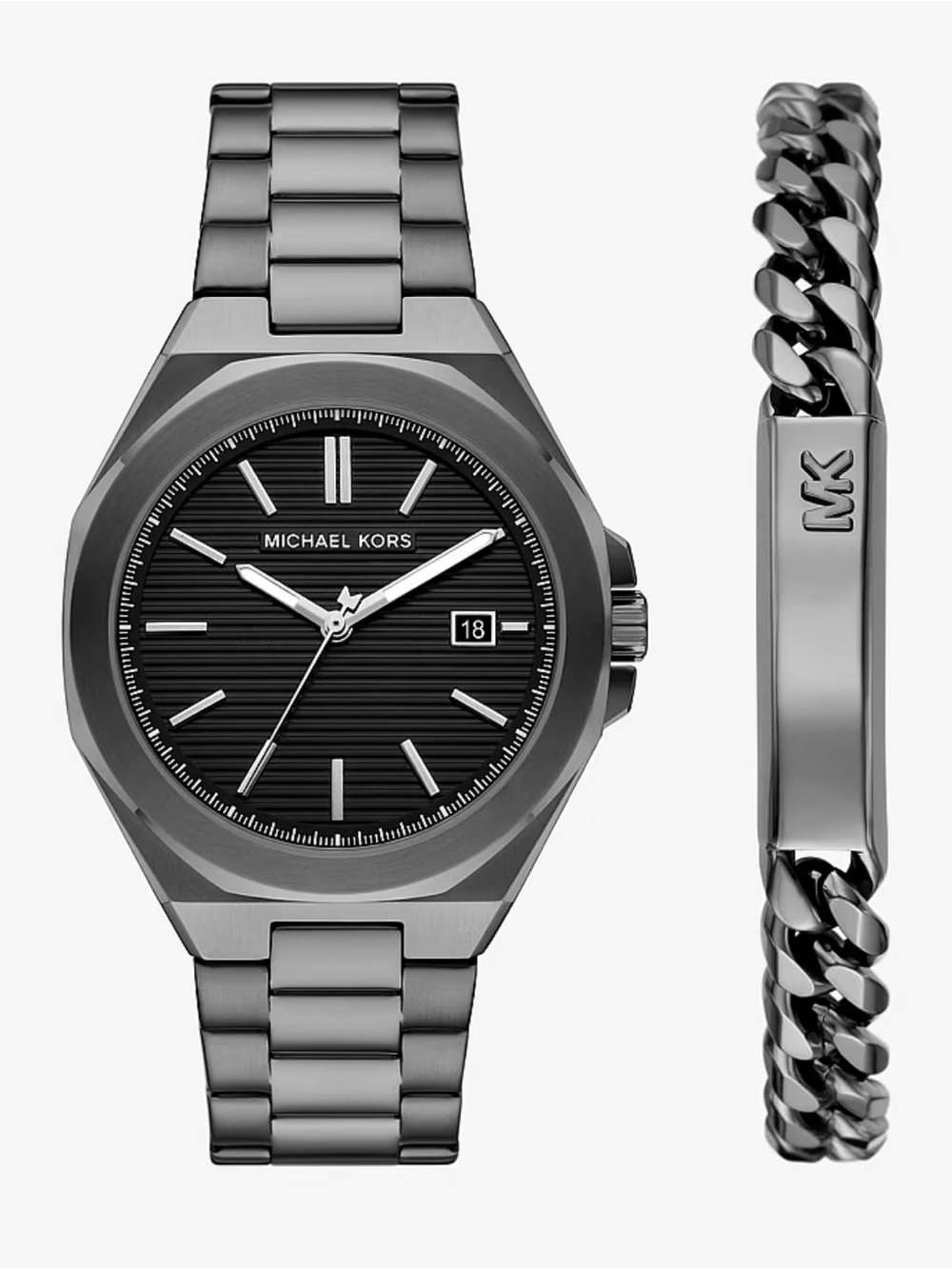 Michael Kors Oversized Callum Gunmetal-Tone Watch and Jewelry Gift Set - Picture 4 of 7